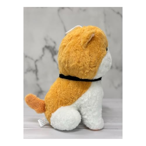 Image of ADORA Cute Cat Soft Toy Plush - 25cm Orange & White Kitten Stuffed Animal | Ultra-Soft & Cuddly Plushie with Red Collar | Gift for Girls, Boys, Kids, and Cat Lovers | Kawaii Plush Toy for All Ages