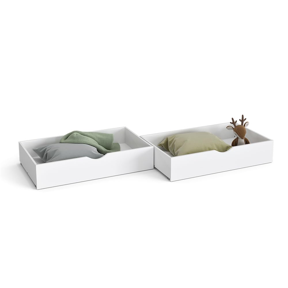 VitaliSpa Cajón con Ruedas Everest, Blanco, 98 x 56 cm Lote de 2