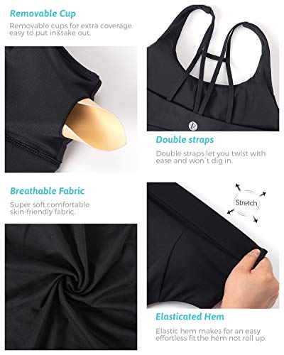 Image of RUNNING GIRL Sports Bras for Women,Padded Sports Bra Tank Top Sexy Crisscross Back High Impact Longline Workout Yoga Bra