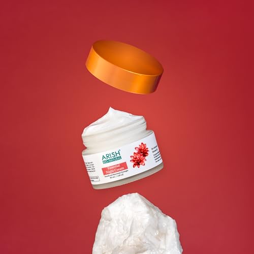 Image of ARISH BIO-NATURAL Essential Night Cream with Almond Oil, Ginseng & Sandalwood | Overnight Hydration & Skin Repair | Restores Glow While You Sleep | 50ml