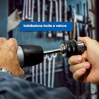 S&R Mandrino per Punte trapano 1,5-13 mm 1/2 + Adattatore SDS PLUS e Chiavetta di Serraggio. Filettatura M12