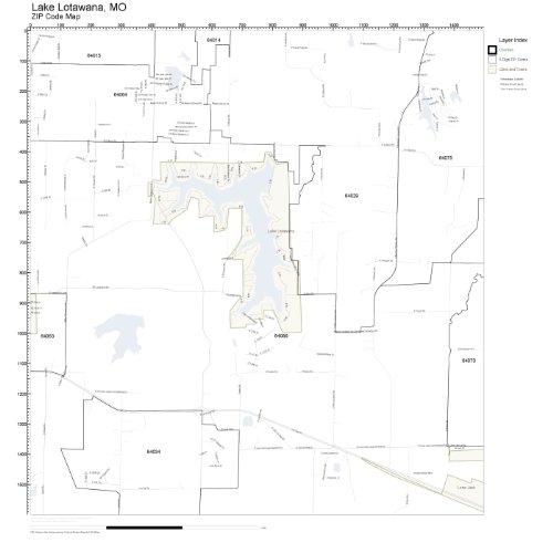 ZIP Code Wall Map of Lake Lotawana, MO ZIP Code Map Laminated Amazon