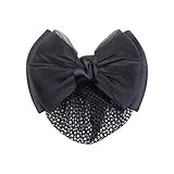 FRCOLOR Lazo Redecilla de Red Pasador Clip para El Pelo Cubierta de Bollo Decoración de Lazo para Mujer Chica Banco Accesorios para El Cabello