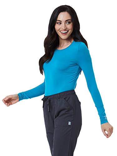 Maevn 6709 COOLMAX Long Sleeve Under Scrub Tee Teal Blue S