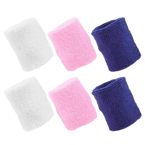 ifundom Muñequeras Deportivas Elásticas de Algodón Adolescentes, Pack 6 Unidades (, y Marino), Absorbentes de Sudor para Baloncesto, Correr y Actividades al Aire Libre