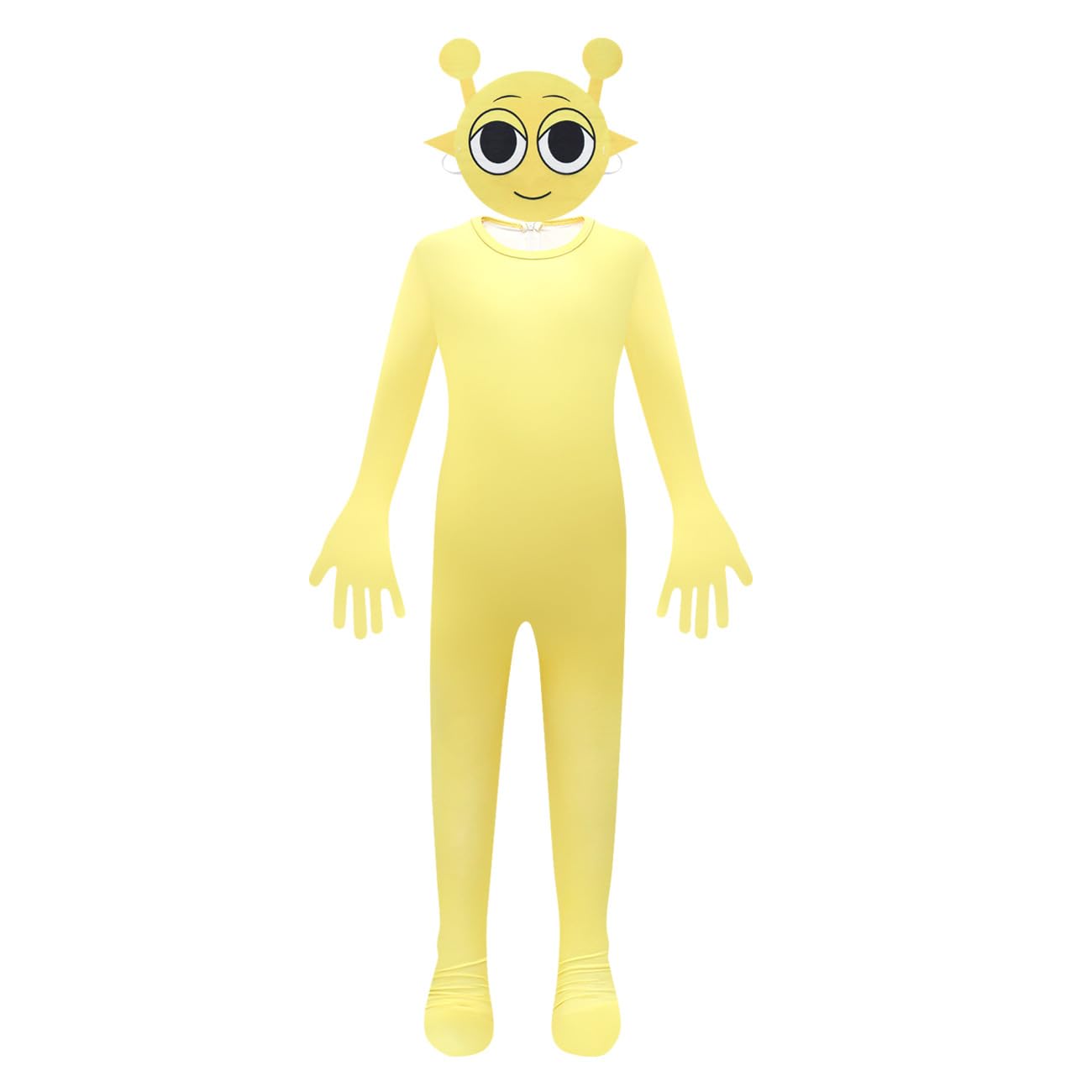 SharkBebe Sprunki Boys Cosplay Costume Cartoon Fancy Dress Jumpsuit Full Body Roleplay for Kids Halloween & Parties Ages 4-9 (Yellow, 7-8 Years)