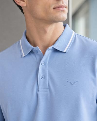 Image of NOBERO Men's Travel Polo T-Shirt | Premium Cotton Stretch Fabric | Anti-Odor & Water-Repellent | UPF 50+ Sun Protection | Regular Fit Polo Collar Casual Wear