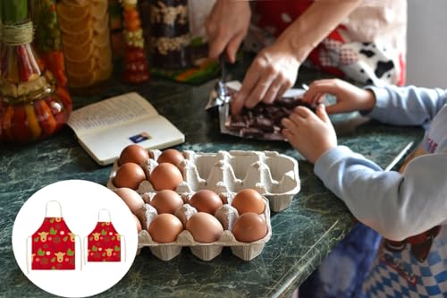 Yssreey Pacote com 2 aventais de Natal combinando para crianças e adultos, aventais fofos de chef pa