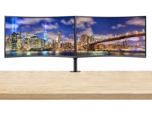 S39C 32-inch 1080P FHD Curved IPS LCD Monitor, 2-Pack Bundle with FreeSync, HDMI, DisplayPort, Speaker, Desk Mount Dual Monitor Stand (), black - SAMSUNG S32C394EAN