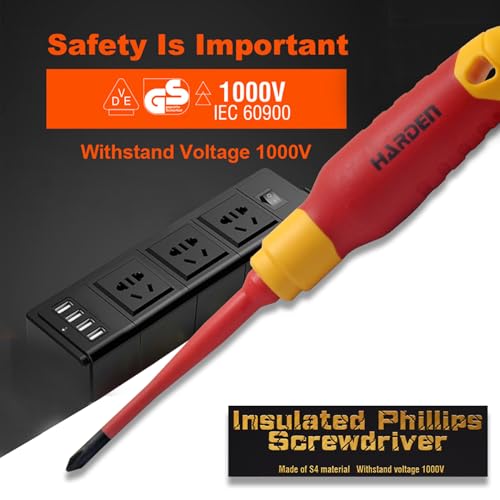 Image of Harden PH1x180mm Insulated Magnetic Phillips Screwdriver VDE 1000V - 801005