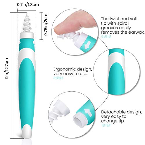 image for Earwax Remover-CAMTOA Ear Wax Cleaner,Soft Silicone Spiral Earwax Remo
