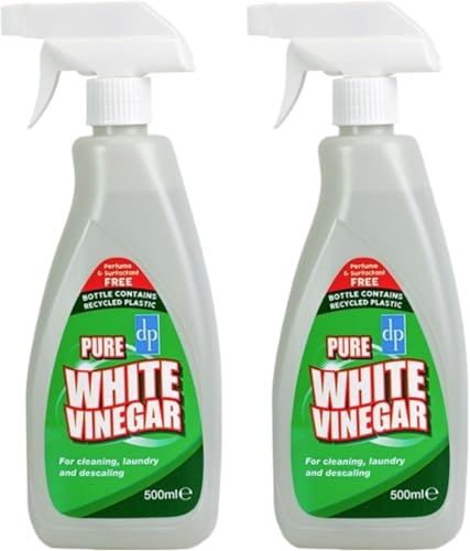 500ml White Vinegar Cleaning Spray – Multi-Surface Cleaner for Glass, Kitchens, Laundry, Carpets, Bathrooms, Drains, and More | Trigger Spray Cleaner Bottle for Everyday Use (Pack of 2)