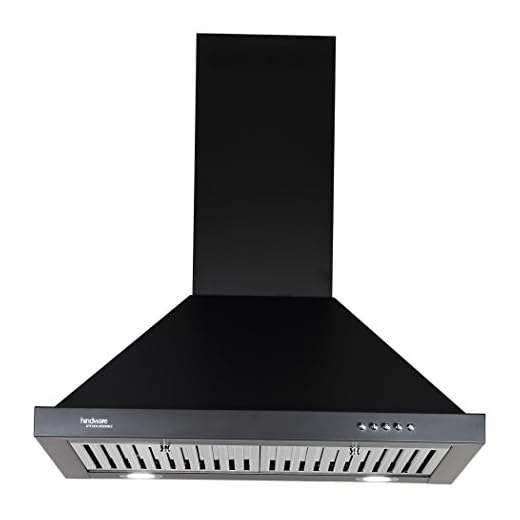 Hindware 60cm 1000 m3/hr Chimney (Blaze Black 60, 2 Baffle Filters, Black)