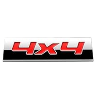 Algopix Similar Product 1 - Red Letter"4X4" Logo Metal Decal Emblem