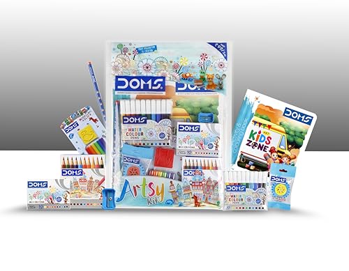 Artsy Kit | Gift for Kids | Combination of 8 Stationary Items, Ink Color-Multicolor