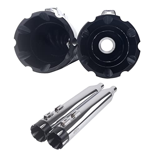 Slip on Mufflers for Harley All Trike Models, 4.0 Inch Tri-Glide-Slip-ons Only for Harley Trike, Fit Tri Glide, Trike, and Freewheeler By SHARKROAD