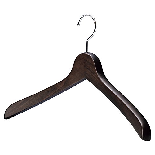 NAKATA HANGER:Made in Japan Wooden Men's Shirt Hangers (5 Pieces) Smoked Brown SET-02(w:420) by NAKATA HANGER - Image 2