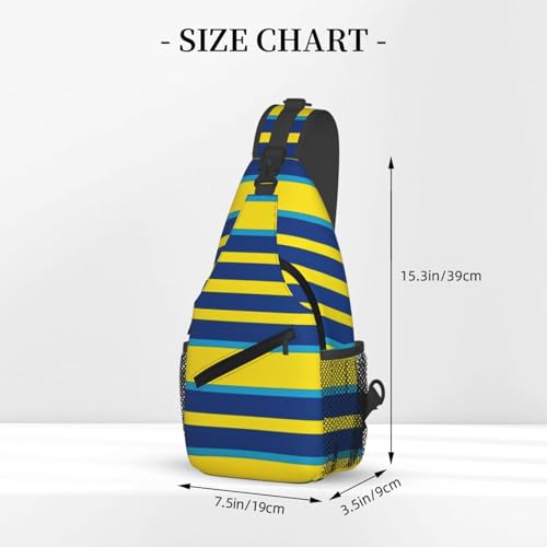 Morrales Cruzados Masculinos a Rayas Amarillo y Azul miniatura 3