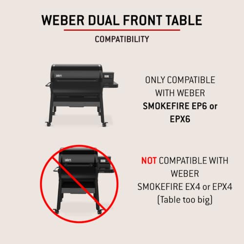 Plan de travail frontal pour barbecue Smokefire EX6 GBS WEBER Etagère en acier inoxydable 2250 cm2 Métal - vue 8