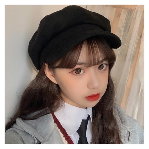 Retro Korean Style Berets Hat Keep Warm British Suede Octagonal Hat JK Y2k Newsboy Cap Girls2