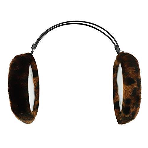 Armycrew Jumbo Animal Print Foldable Winter Fur Ear muffs - Dark Brown
