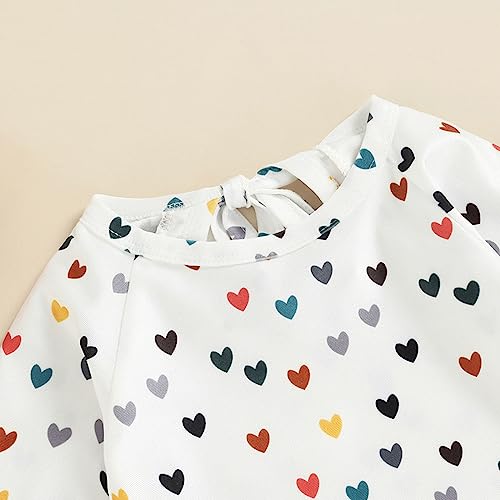 Toddler Baby Girls Heart Print Long Sleeve Rash Guard One Piece Beach Swimsuit Shirts Holiday Swimwear Bathing Suit2
