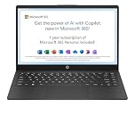 HP 14” Laptop | AMD Athlon Silver 7120U Processor | 4GB RAM | 128GB SSD | AMD Radeon 610M Graphics | HD Display | 12.5 hrs battery | Microsoft 365 Personal 12 month included | Windows 11 | 14-em0000sa