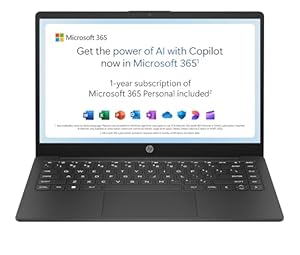 HP 14” Laptop | AMD Athlon Silver 7120U Processor | 4GB RAM | 128GB SSD | AMD Radeon 610M Graphics | HD Display | 12.5 hrs battery | Microsoft 365 Personal 12 month included | Windows 11 | 14-em0000sa