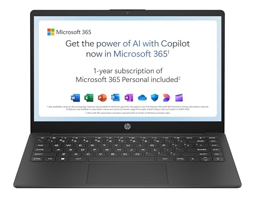 HP 14” Laptop | AMD Athlon Silver 7120U Processor | 4GB RAM | 128GB SSD | AMD Radeon 610M Graphics | HD Display | 12.5 hrs battery | Microsoft 365 Personal 12 month included | Windows 11 | 14-em0000sa option