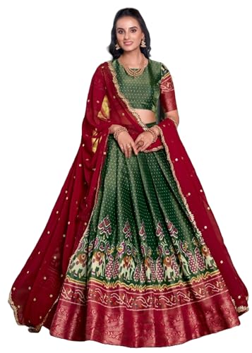 Tissu de fête Lehenga Kanchipuram 13805 au tissage Zari prestigieux