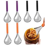 Ice Cream Scoops, Pumpkin Scooper, 6PCS Stainless Steel Pumpkin Scraper with Serrated Edge, Manual Carving Scoop with Non Slip Handle for Home Kitchen