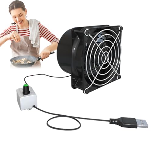 Extractor De Aire Para Baño - Ventilador De Ventilación De Velocidad Ajustable USB De 8x8x6,5 Cm, Extractor De Aire Pequeño | Ventiladorr De Refuerzo En Línea Con Absorbente De Soldadura Compacto