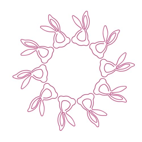 GLIDESMOOTH ペーパークリップ メモクリップ 可愛い ブックマーク 書類整理/招待状/付箋/手紙/メモ帳用 文房具 オフィス 装飾 色が豊富 スタイルが多様 オフィス用品 10個セット 兎の頭 薔薇色 動物シリーズ