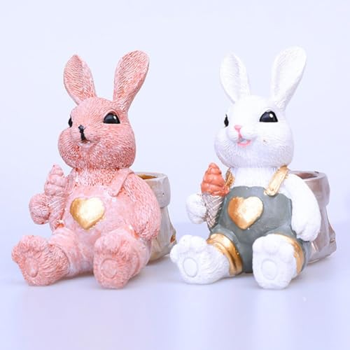 Lapin de Pâques en résine : figurine décorative maison, fête et bureau
