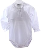 La Bortini Baby Body mit festlichem Kragen Weiß festlich Taufe (80)