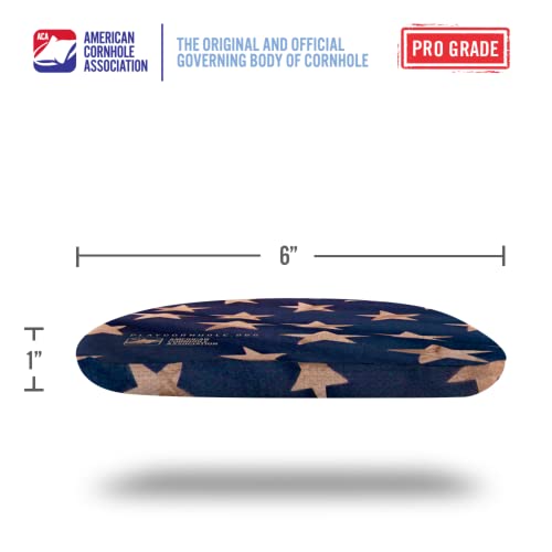 ACA Synergy Pro Professional Cornhole Bags Dual Sided Regulation 6x6 Set of 4 Cloth Flag Stars Blue