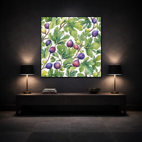 Tableau figues illustration fait main 15x15 cm pour cuisine - 3