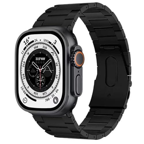 Bracelet en métal titane véritable iWatch Ultra Series 9 8 7 6 5 4 3 2 1 SE