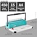 Comb Binding Machine, 21-Hole, 450 Sheets Capacity, Punch up to 15 Sheets, Punch Comb Binder Machines for Letter Size A5/A4 Paper with 100pcs 1/4