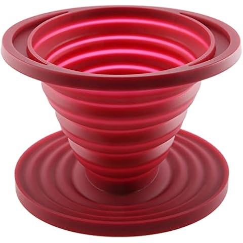 Geieold Foldable Camp Pouring Over Coffee Dropper for Camp, Reusable Silicone Coffee Filter Holder for Home Kitchen Cover