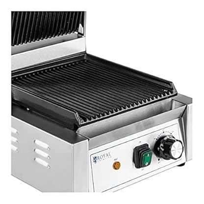 Royal Catering RCPKG-1800-R Kontaktgrill Gastro 1.800 W geriffelt 50-300 °C 23 x 22 cm – Bild 3