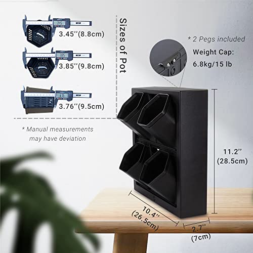 Inspiration Jungle Self Watering Wall Planter With 4 Pots - Easy To Create Indoor Living Wall For Home, Office And Shopfront - Includes Water Level Indicator (Black) #TOP4