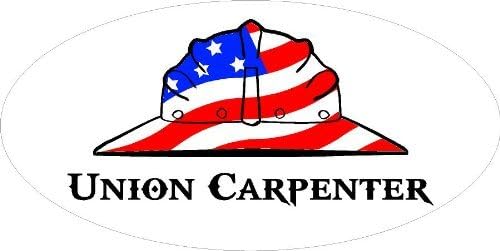 3 - Union Carpenter Hard Hat/Helmet Stickers 1 1/2" x 3" H265