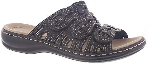 Clarks womens Leisa Faye Sandal, Black Leather, 7.5 US | Image 3
