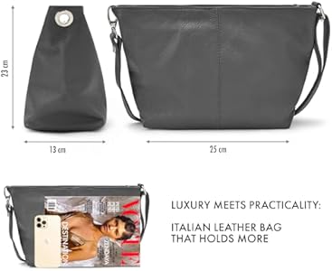 Woodland Leathers 100% Lederen Italiaanse handtassen voor vrouwen, Zwarte  handtas/schoudertas met verstelbare riem voor dames, Designer dames tassen  met compartimenten, Donkergrijs : Amazon.nl: Kleding, schoenen \u0026 sieraden