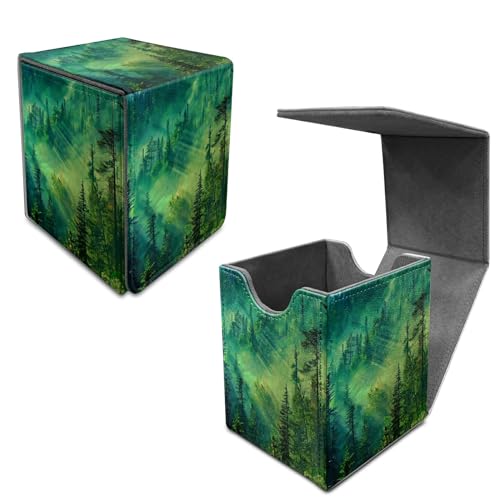 Dikoer Forest Deck Box, MTG Commander Case for Trading Cards, 100+ Sleeved With PU Leather Magnetic Storage Box for TCG CCG Magic
