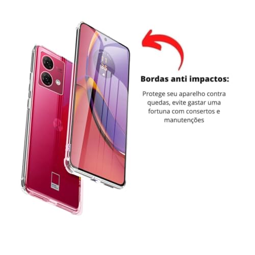 Capa Capinha Anti Impacto + Película Premium 9D Cerâmica Compatível Com Moto G84 5G - (Hard Glass St