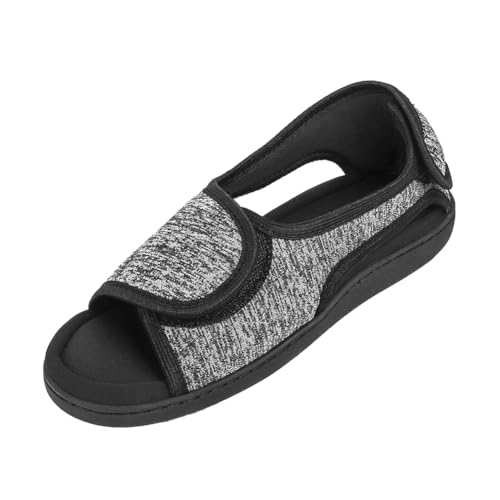 XGOPTS Men’s Open Toe Breathable Diabetic Sandals Extra Wide Width Adjustable Edema Shoes for Swollen Feet Elderly Summer Soft Memory Foam Surgical Shoes Orthopedic Footwear3