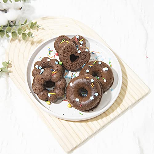 image for Anxbbo 3 Pack Silicone Donut Pan, Just Pop Out, Non-Stick Doughnuts Ba