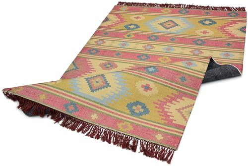 Image of Printed Rug Soft Floor Carpets with Anti Slip Backing for Living Room | Bedroom | Kids Room (Rust, 4x6 Feet)